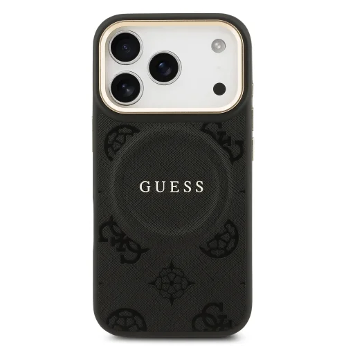 9698 GUESS HC MAGSAFE PU W/ PEONY HOT STAMP BLACK IP17 PRO