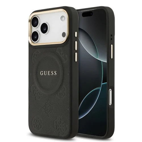9704 GUESS HC MAGSAFE PU W/ PEONY HOT STAMP BLACK IP17 PRO MAX