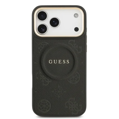 9704 GUESS HC MAGSAFE PU W/ PEONY HOT STAMP BLACK IP17 PRO MAX