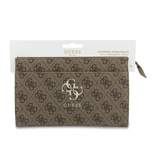 9818 GUESS PHONE POUCH 4G PU BIG 4G LOGO BROWN