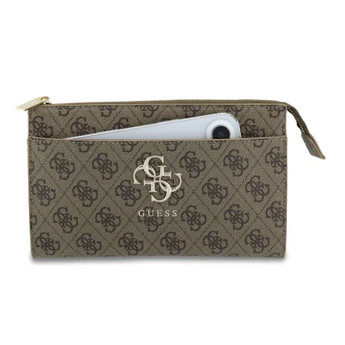 9818 GUESS PHONE POUCH 4G PU BIG 4G LOGO BROWN