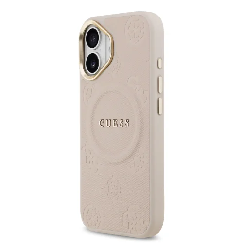 9834 GUESS HC MAGSAFE PU W/ PEONY HOT STAMP PINK IP17
