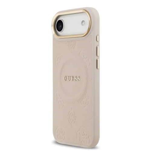 9841 GUESS HC MAGSAFE PU W/ PEONY HOT STAMP PINK IP17 AIR