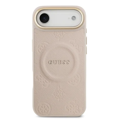 9841 GUESS HC MAGSAFE PU W/ PEONY HOT STAMP PINK IP17 AIR