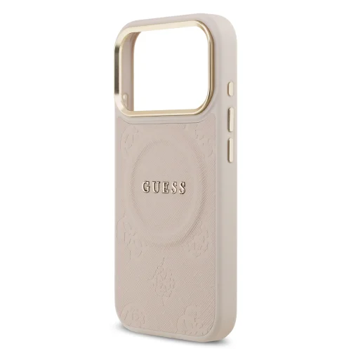 9858 GUESS HC MAGSAFE PU W/ PEONY HOT STAMP PINK IP17 PRO