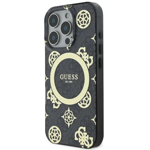 9897 GUESS HC MAGSAFE IML PEONY ON 4G BACKGROUND BLACK IP15 PRO MAX