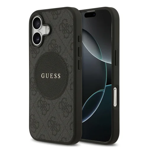 9960 GUESS HC MAGSAFE PU 4G CIRCLE W/ CLASSIC LOGO BLACK IP17