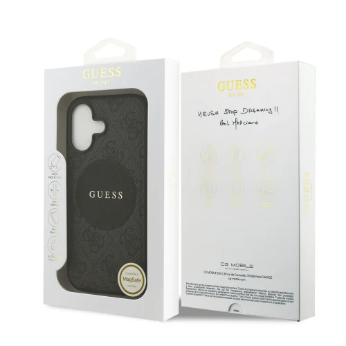9960 GUESS HC MAGSAFE PU 4G CIRCLE W/ CLASSIC LOGO BLACK IP17