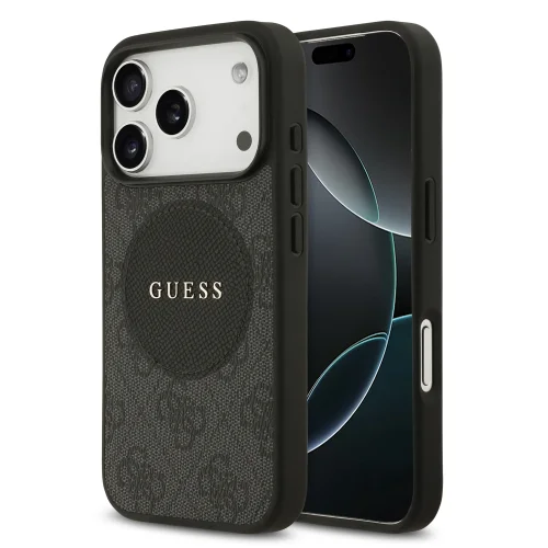 9984 GUESS HC MAGSAFE PU 4G CIRCLE W/ CLASSIC LOGO BLACK IP17 PRO