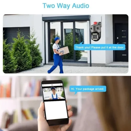A3H 1080P 360 (APP:V380PRO) IP WIFI + LAN 2.4GHz Camera 3.0MP V380 3.6mm Двойна Външна охранителна камера