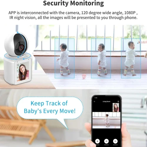 AI Интелигентна IP камера C30LM с дисплей, Wi-Fi, двупосочно аудио и нощно виждане