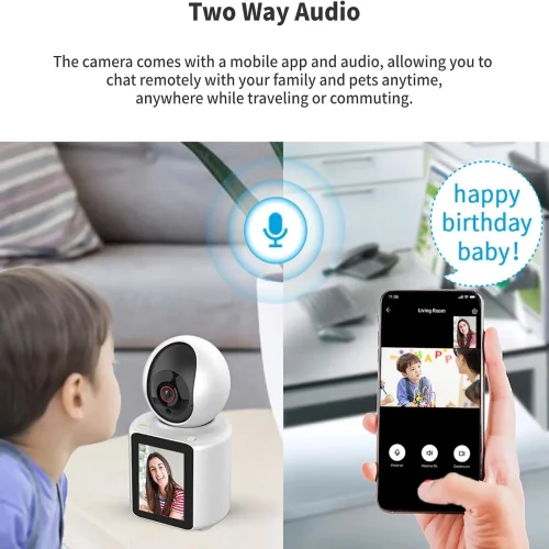 AI Интелигентна IP камера C30LM с дисплей, Wi-Fi, двупосочно аудио и нощно виждане