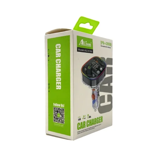 ALLISON ALS-A166 FM Трансмитер с bluetooth (2*USB изход + USB-C PD)