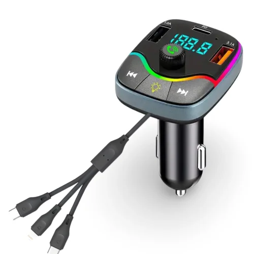 ALLISON ALS-A36 FM Трансмитер с bluetooth (2*USB изход + USB-C) с вградени кабели