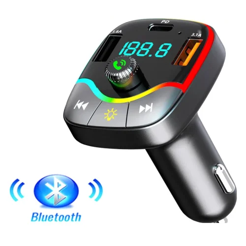 ALLISON ALS-A36 FM Трансмитер с bluetooth (2*USB изход + USB-C) с вградени кабели