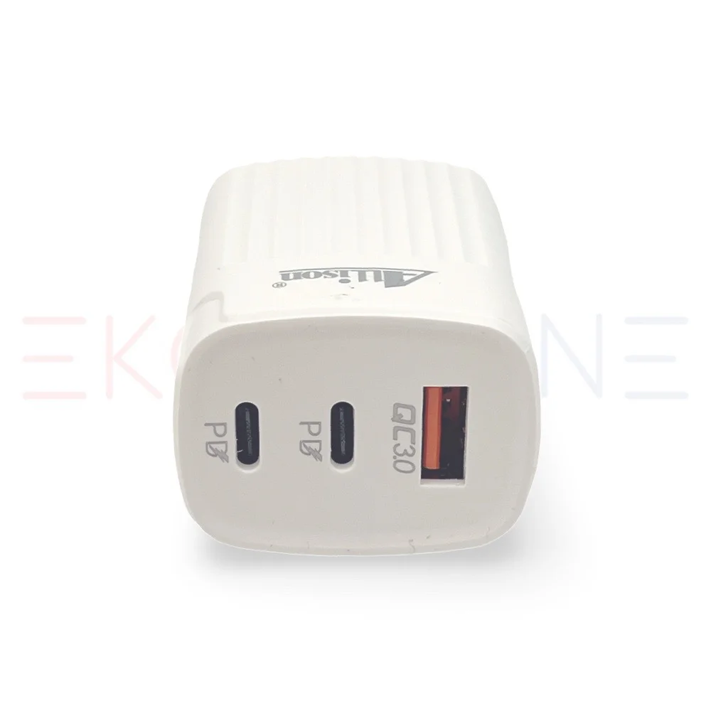 ALLISON ALS-W1052UE PD40W Зарядно с 1 USB-C изх. И 2 USBQC3.0 изх. – USB към Type-C