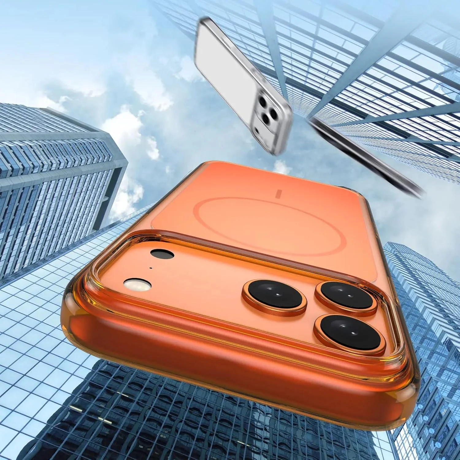 Anti-Slip TPU MagSafe Кейс TP-69 за iPhone 15 Pro Max – Оранжев