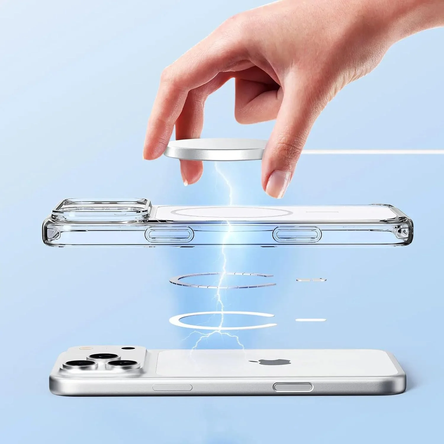 Anti-Slip TPU MagSafe Кейс TP-69 за iPhone 16 Pro – Бял