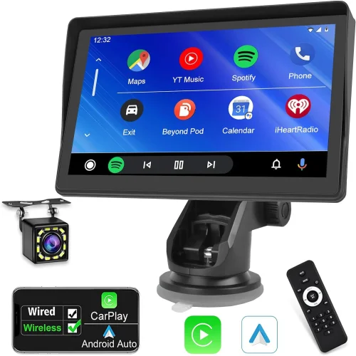 Apple CARPLAY Android Auto Смарт Нави B70 за кола 7 инча тъчскрийн + камера