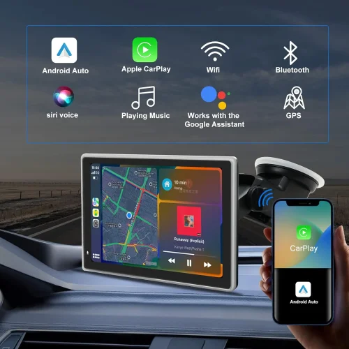 Apple CARPLAY Android Auto Смарт Нави C70-D за кола 7 инча тъчскрийн + камера