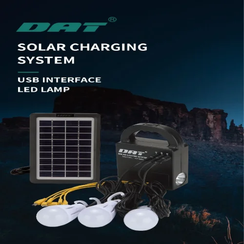 AT-888 DAT Solar light home lighting system комплект + Power bank от 1 фенер + 3 лампи 9V 3.5 панел