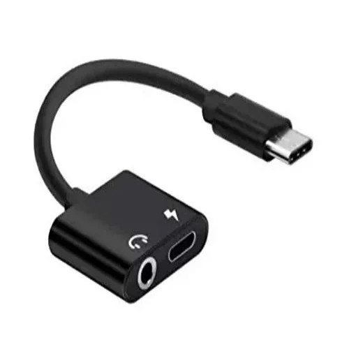 AUX-22 кабел за музика и зареждане M Type – C КЪМ 3.5 F Type-C F