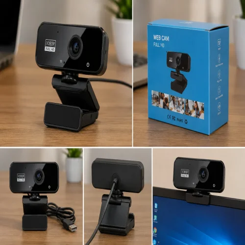 B03 Full HD 1080P USB Уеб камера с вграден микрофон | Plug & Play | За компютър, лаптоп и онлайн срещи