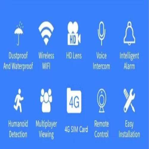 B5 – 4G 2МP камера Външна водоустойчива камера за видеонаблюдение със 3 антени SIM карта 4G / WIFI