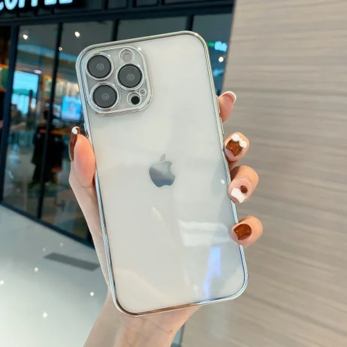 Безцветен LUX силиконов гръб + камера TP29 iPhone 12 Pro – Silver