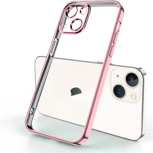 Безцветен LUX силиконов гръб + камера TP29 iPhone 15 Pro Max – Розов