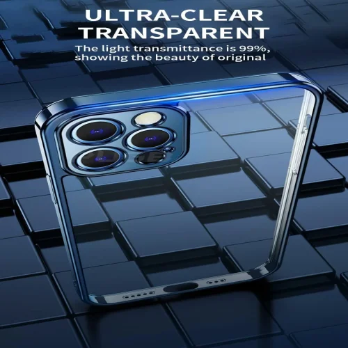 Безцветен LUX силиконов гръб + камера TP29 iPhone 15 Pro – Златист