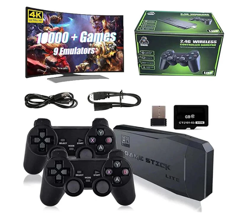 Безжичен контролер M8 Gamepad Retro Game Stick – 2.4G. Вградена в 10000 + игри 4K HDMI изход, 32GB