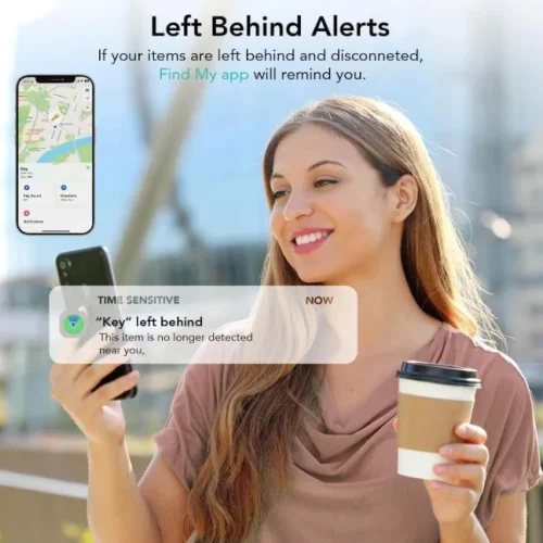 Бял Key Finder FM-W1 Проследяване на багаж, Проследяване като Airtag Работи с Find My (само за iOS), MFi Certified