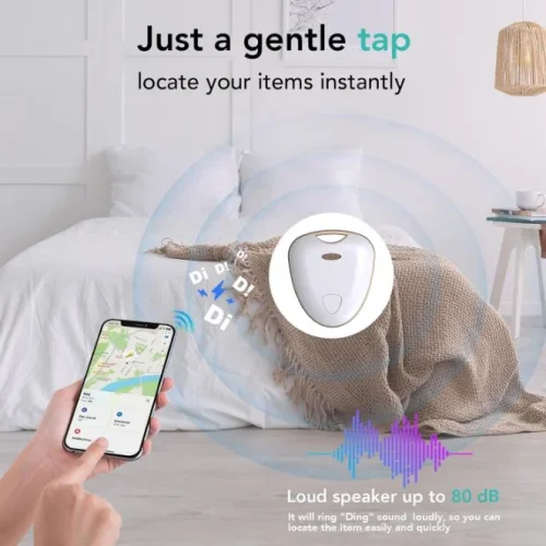 Бял Key Finder FM-W1 Проследяване на багаж, Проследяване като Airtag Работи с Find My (само за iOS), MFi Certified