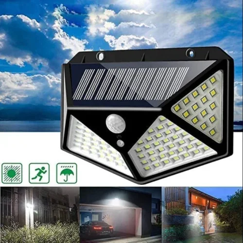 BK-100 LED слънчева светлина Външна SMD Водоустойчив PIR сензор за движение Дистанционно управление стенна лампа за пътека в градината