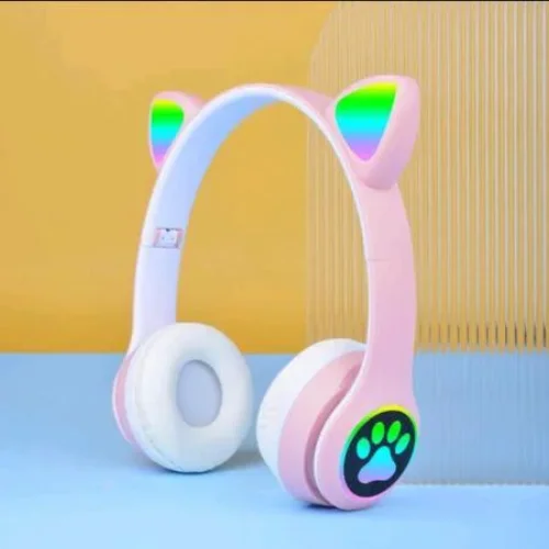 Блутут RGB светещи слушалки с котешки уши VIV-23M – Черен