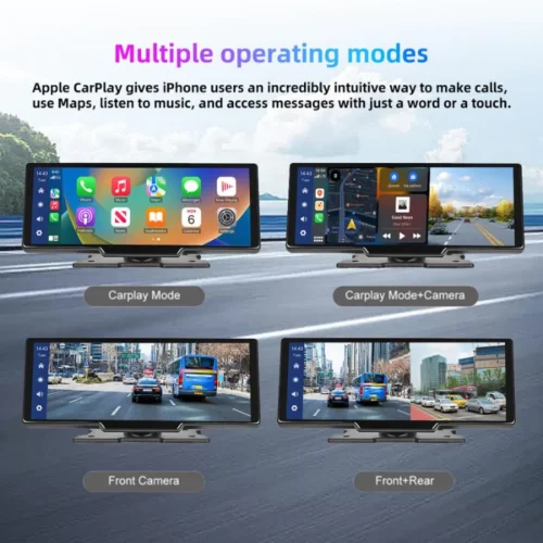 C200 10-инчов Apple Carplay/Android Auto + Видеорегистратор Безжична автомобилна стерео GPS навигация автомобилен екран , Bluetooth, Siri/Google Assistant