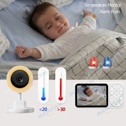 C4L RGB Бебефон с камера 3.5″/2.8″ LCD, 2.4G безжичен, нощно виждане, двупосочно аудио и температурен сензор