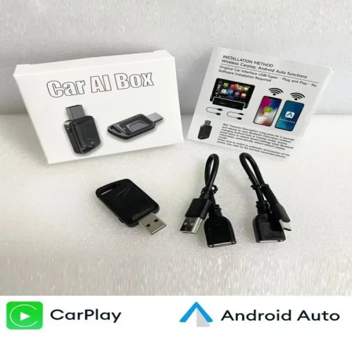 CarPlay/Android Auto CA03 Адаптер Безжичен – Dual-Band 2.4G/5.8GHz, Bluetooth 4.2, Plug & Play, Поддържа OTA