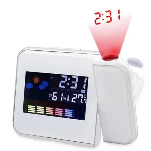 Часовник с календар, аларма и LED проекти DS-8190 – Бял , аларма, LCD, цветен екран PRO