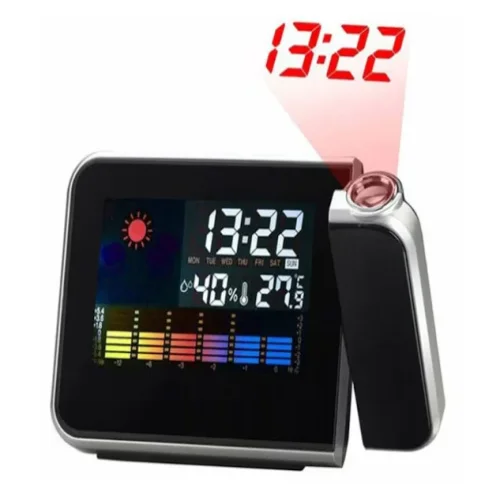 Часовник с календар, аларма и LED проекти DS-8190 – Черен, аларма, LCD, цветен екран PRO