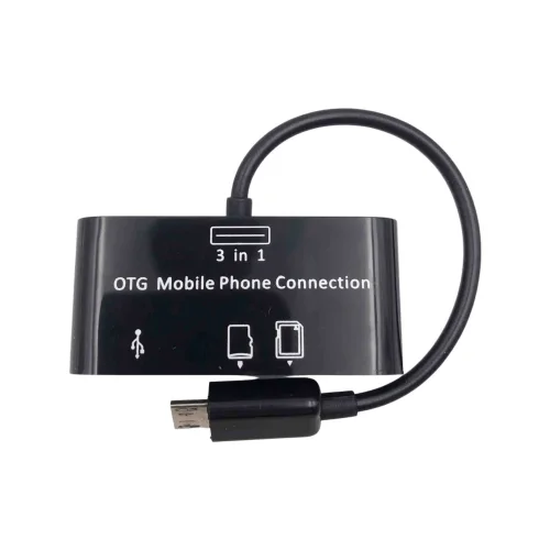 Четец + HUB Разклонител Микро USB към SD, micro SD и USB OTG – SG-007