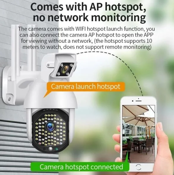 CP11-50-2H ( APP:iCam365 ) Въртяща водоустойчива WiFi камера с 2 обектива