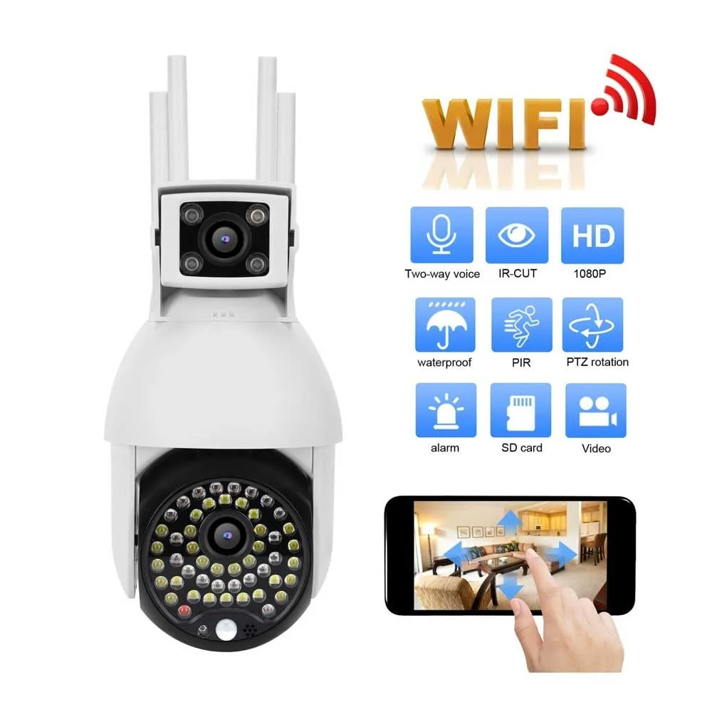 CP11-50-2H ( APP:iCam365 ) Въртяща водоустойчива WiFi камера с 2 обектива