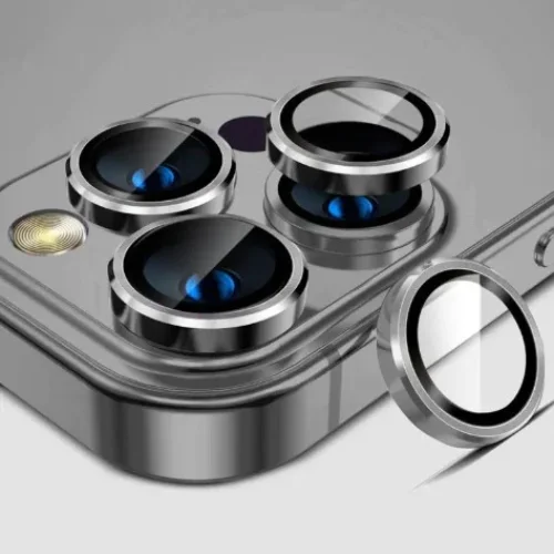 Цветен протектор за Камера iPhone 15 Pro / 15 Pro Max – Натурал- Титаниум Сив