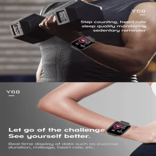 D20/Y68 Смарт спортна гривна Smart bracelet – Черен