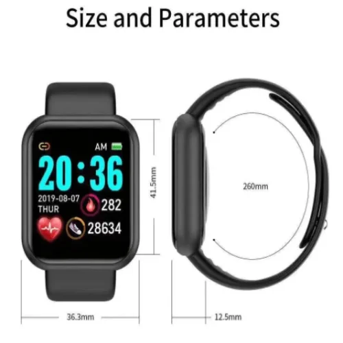 D20/Y68 Смарт спортна гривна Smart bracelet – Черен