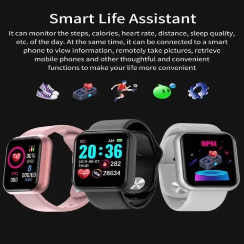 D20/Y68 Смарт спортна гривна Smart bracelet – Черен