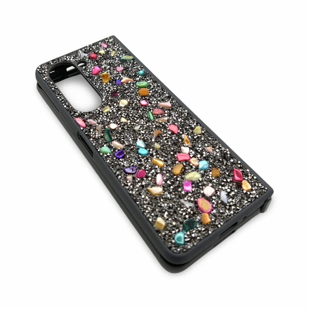 D70 Калъф с камъни за Samsung Z Fold 6 от 2 части – Сив