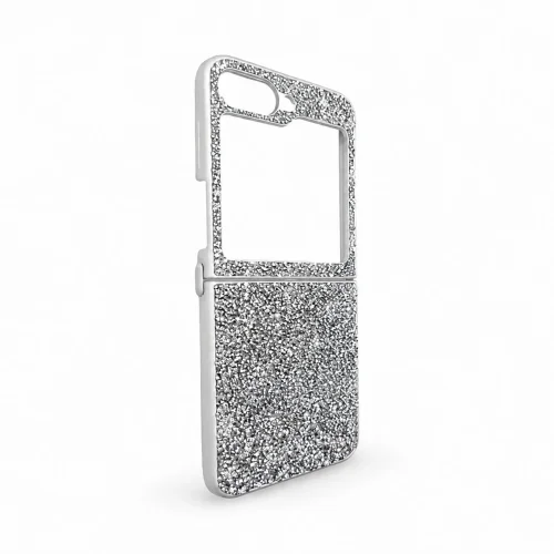 D75 Калъф с камъни за Samsung Z Flip 6 от 2 части – Бял